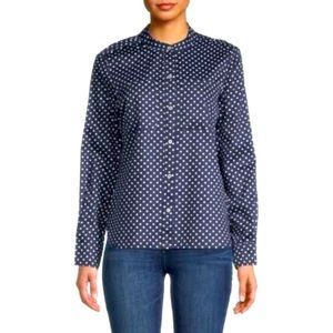 THE LIMITED BLUE POLKA DOT BUTTON UP- SIZE S